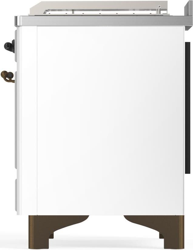 Ilve UM48FSQNR3WHBLP White With Burnished Trim, Liquid Propane