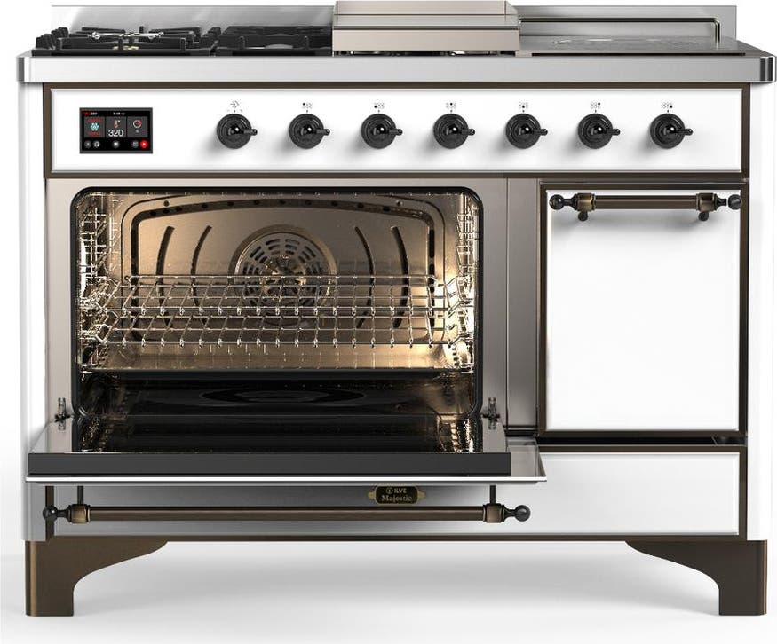 Ilve UM48FSQNR3WHB White With Burnished Trim, Natural Gas
