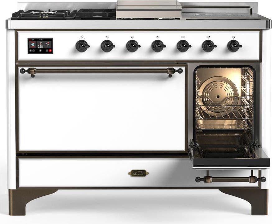 Ilve UM48FSQNR3WHB White With Burnished Trim, Natural Gas