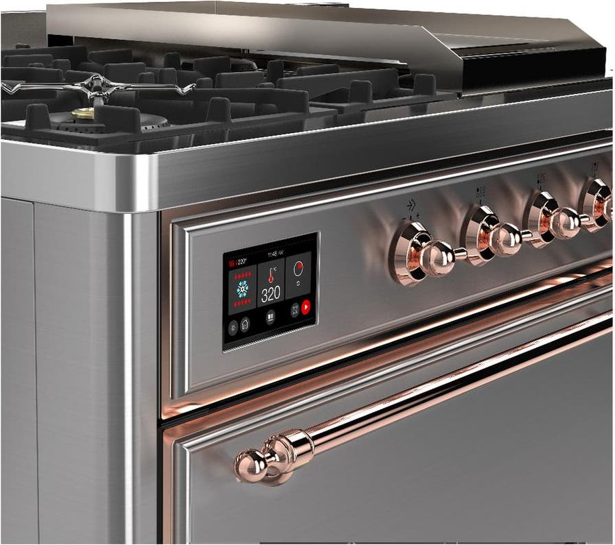 Ilve UM48FSQNR3SSPLP Stainless Steel With Copper Trim, Liquid Propane