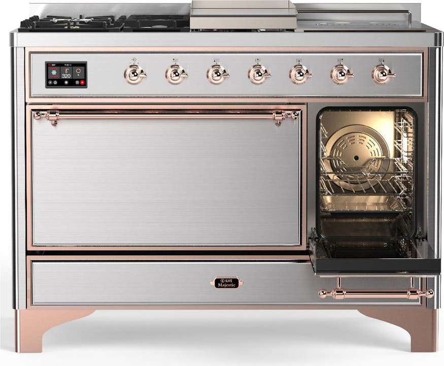 Ilve UM48FSQNR3SSP Stainless Steel With Copper Trim, Natural Gas