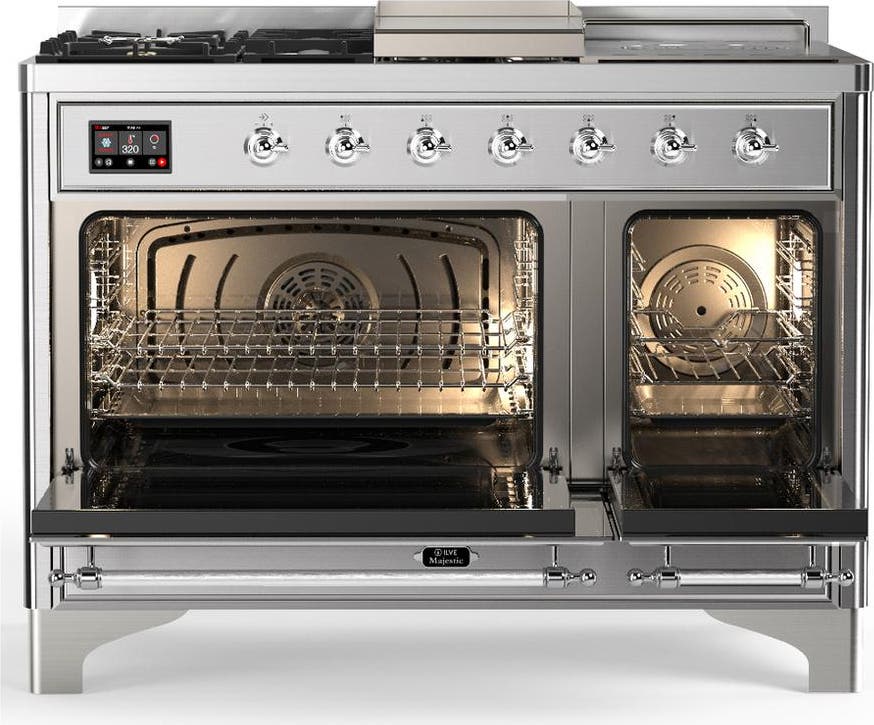 Ilve UM48FSQNR3SSCLP Stainless Steel With Chrome Trim, Liquid Propane