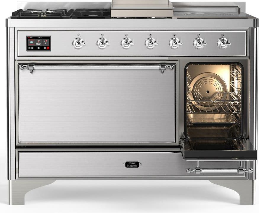 Ilve UM48FSQNR3SSCLP Stainless Steel With Chrome Trim, Liquid Propane