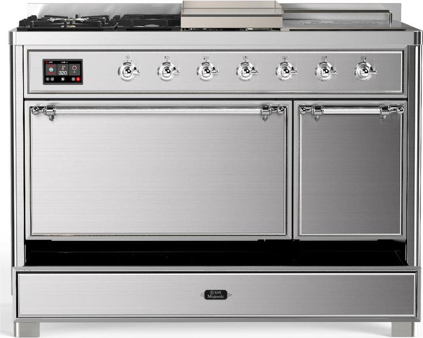 Ilve UM48FSQNR3SSCLP Stainless Steel With Chrome Trim, Liquid Propane