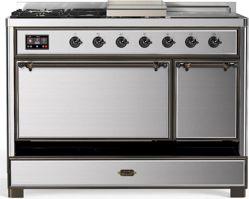 Ilve UM48FSQNR3SSBLP Stainless Steel With Burnished Trim, Liquid Propan...