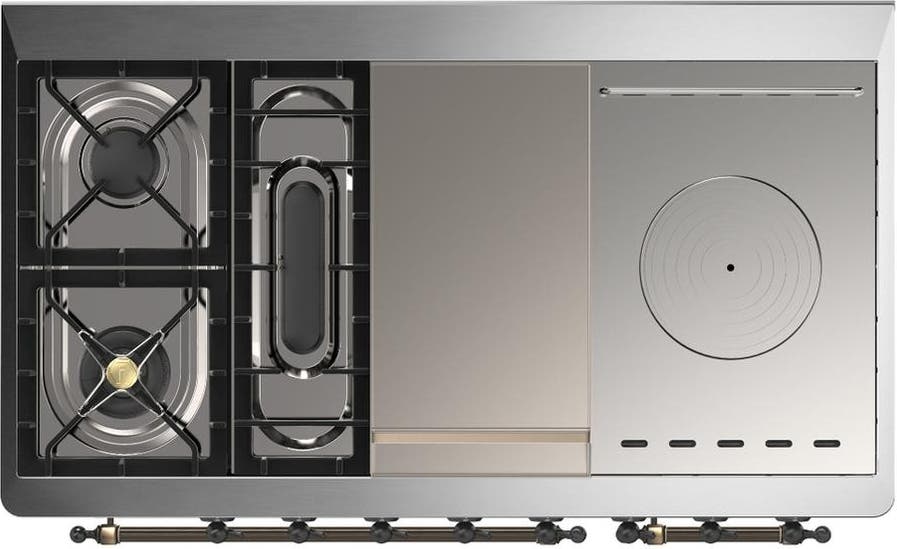 Ilve UM48FSQNR3SSB Stainless Steel With Burnished Trim, Natural Gas