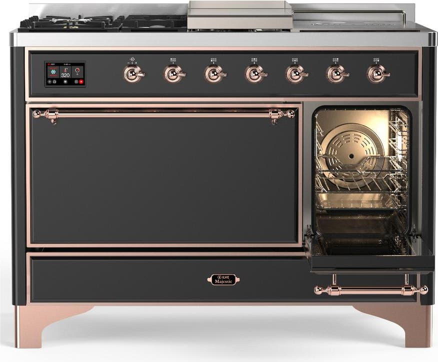 Ilve UM48FSQNR3MGPLP Matte Graphite With Copper Trim, Liquid Propane
