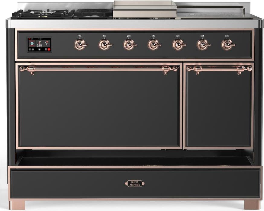 Ilve UM48FSQNR3MGPLP Matte Graphite With Copper Trim, Liquid Propane