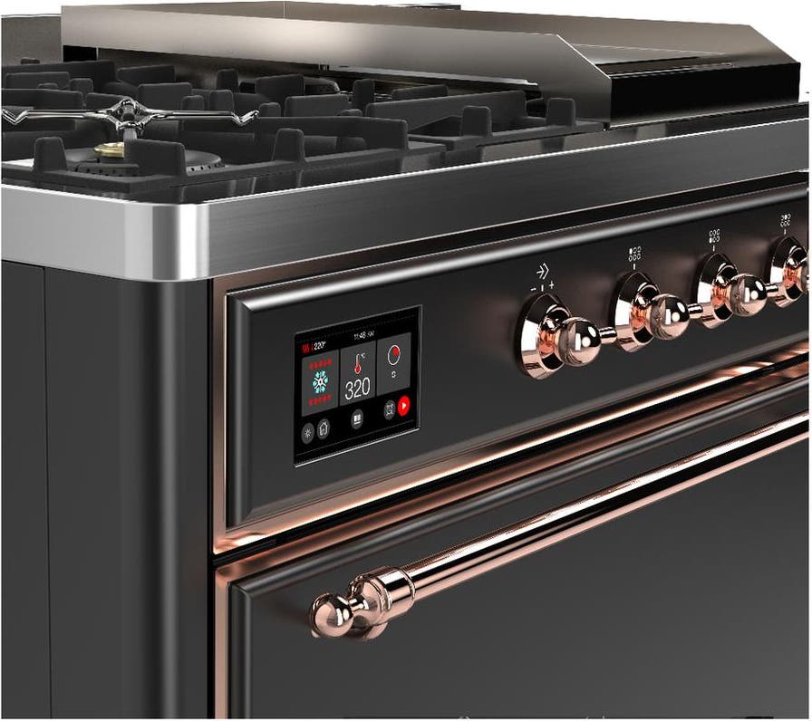 Ilve UM48FSQNR3MGPLP Matte Graphite With Copper Trim, Liquid Propane