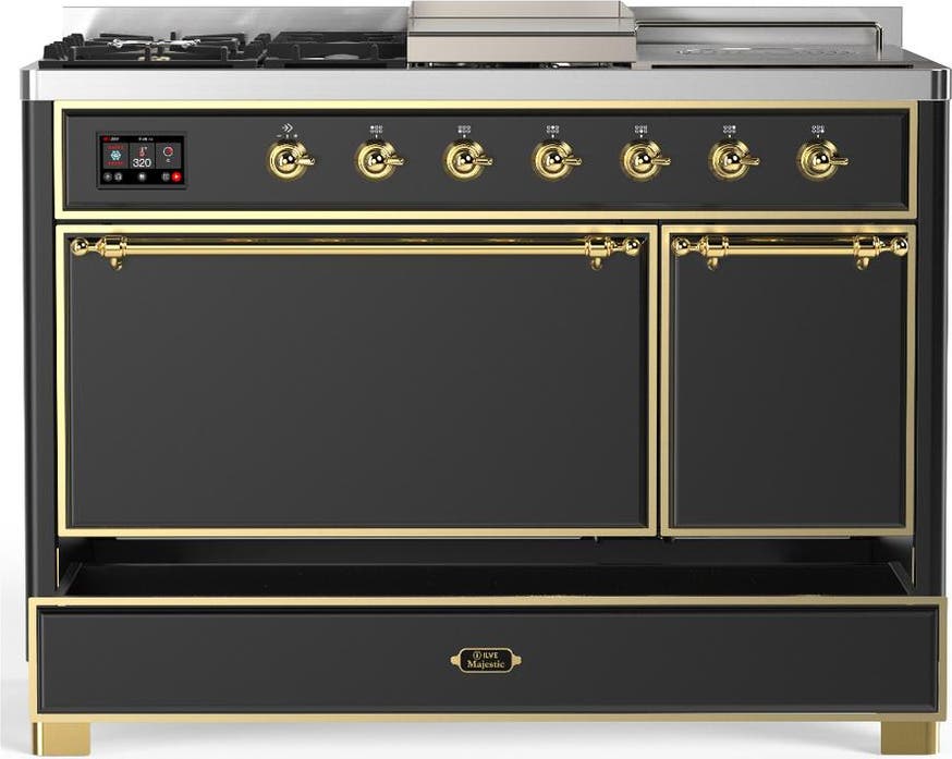 Ilve UM48FSQNR3MGG Matte Graphite With Brass Trim, Natural Gas