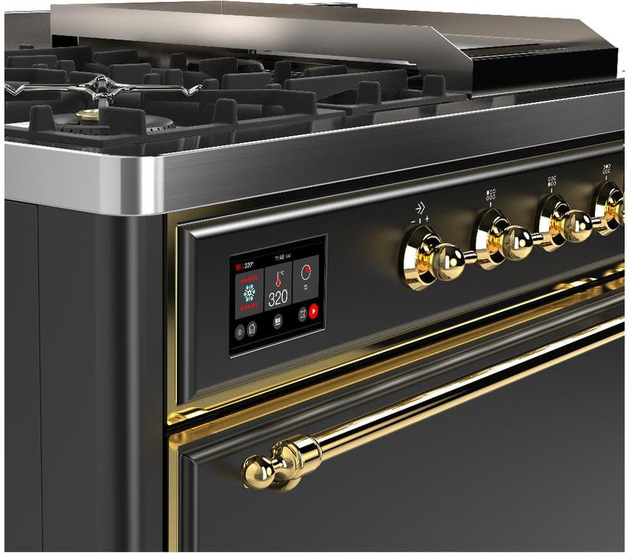 Ilve UM48FSQNR3MGG Matte Graphite With Brass Trim, Natural Gas