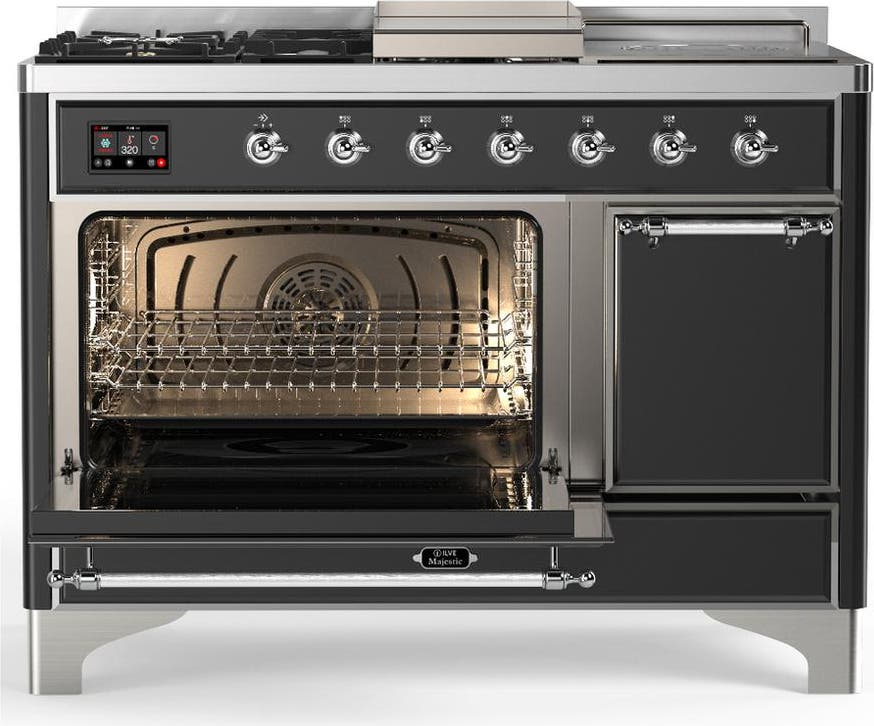 Ilve UM48FSQNR3MGCLP Matte Graphite With Chrome Trim, Liquid Propane