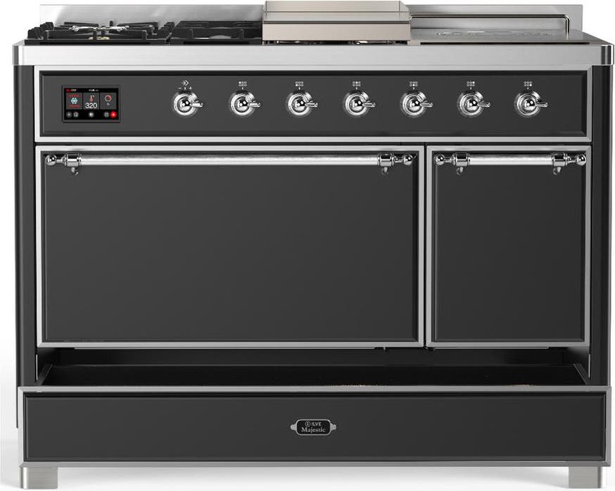 Ilve UM48FSQNR3MGCLP Matte Graphite With Chrome Trim, Liquid Propane