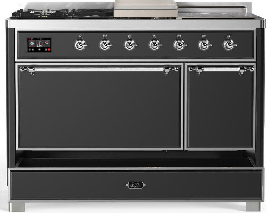 Ilve UM48FSQNR3MGC Matte Graphite With Chrome Trim, Natural Gas