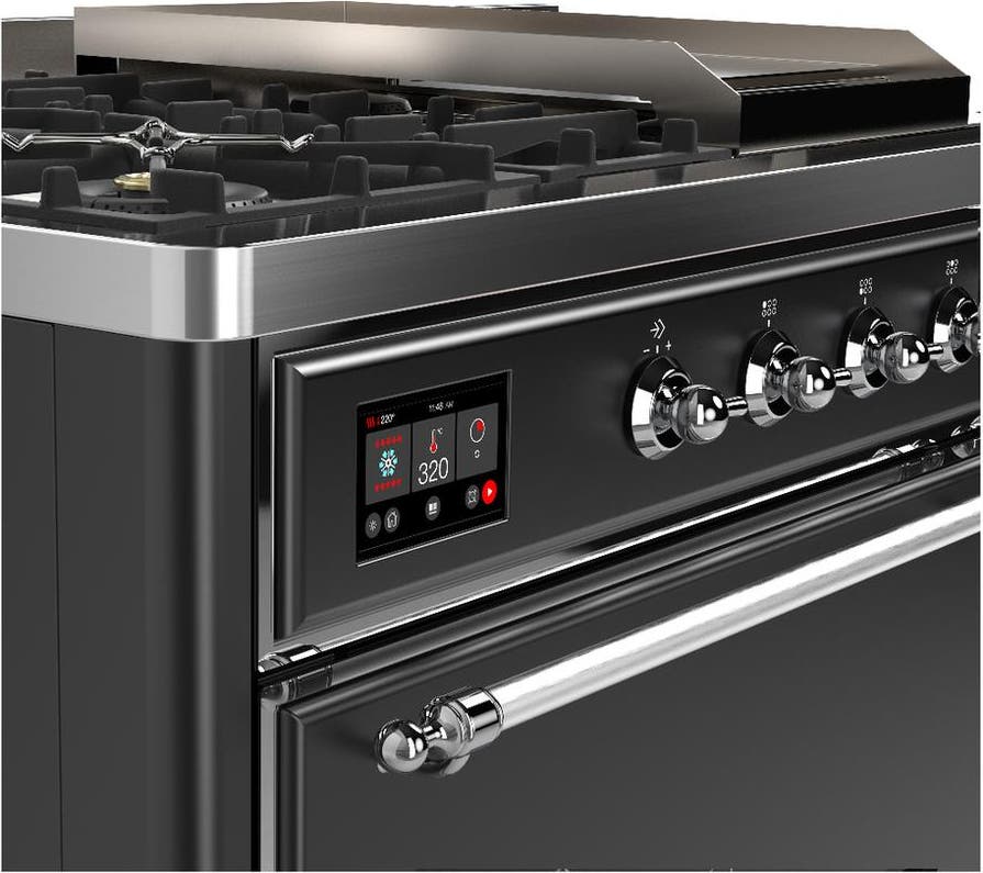 Ilve UM48FSQNR3MGC Matte Graphite With Chrome Trim, Natural Gas