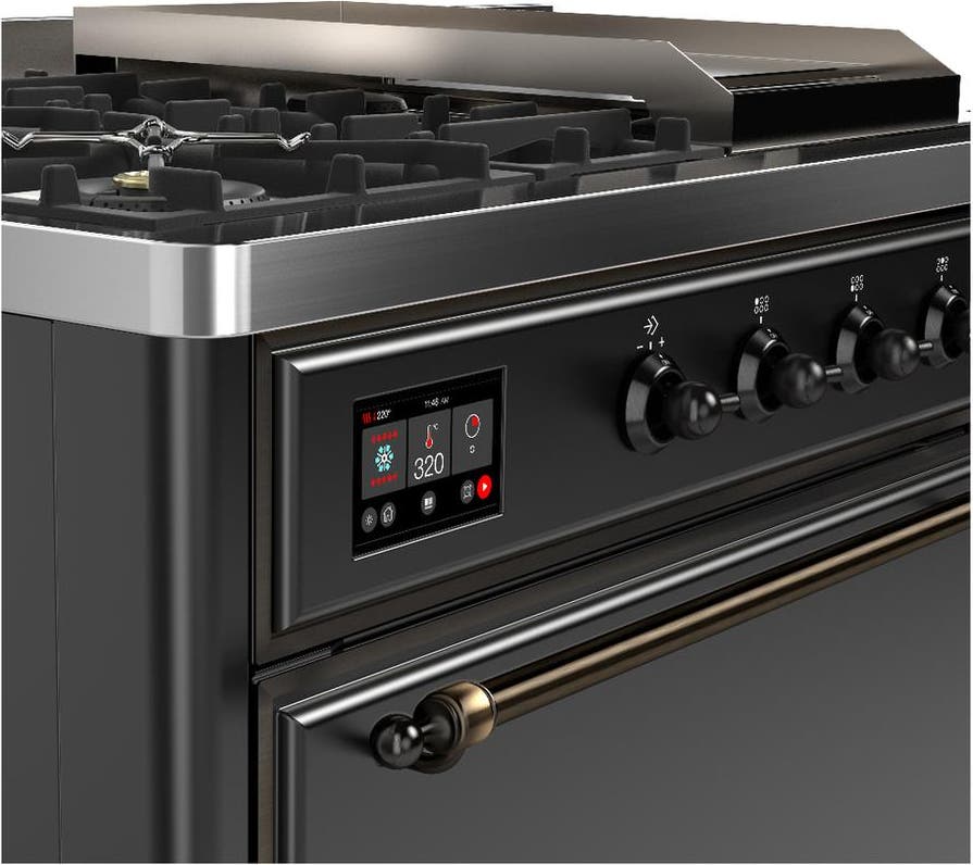 Ilve UM48FSQNR3MGBLP Matte Graphite With Burnished Trim, Liquid Propane