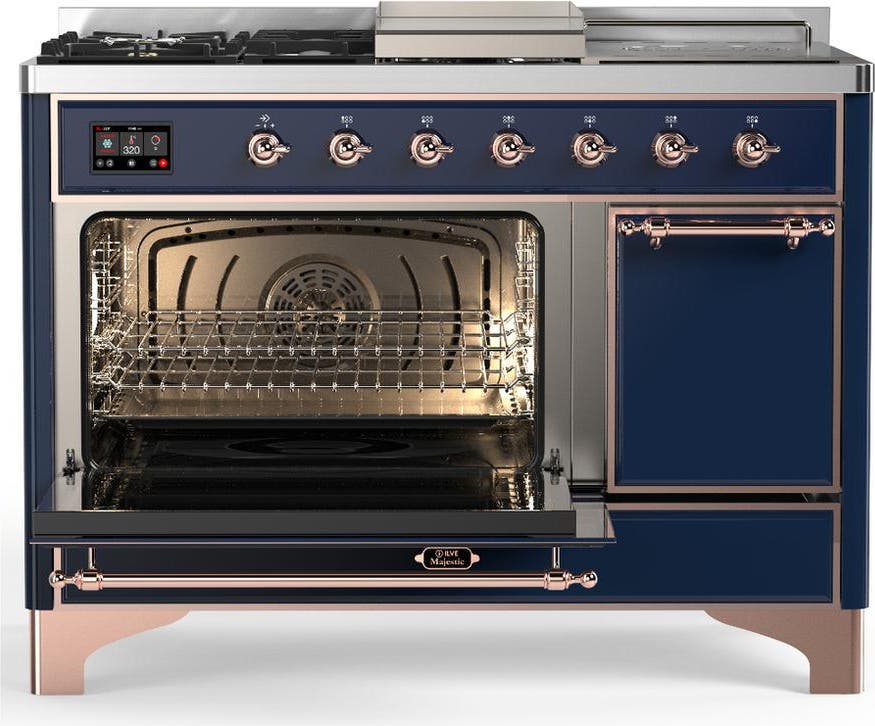 Ilve UM48FSQNR3MBPLP Midnight Blue With Copper Trim, Liquid Propane