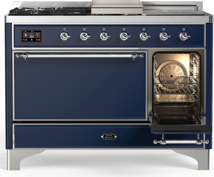 Ilve UM48FSQNR3MBC Midnight Blue With Chrome Trim, Natural Gas