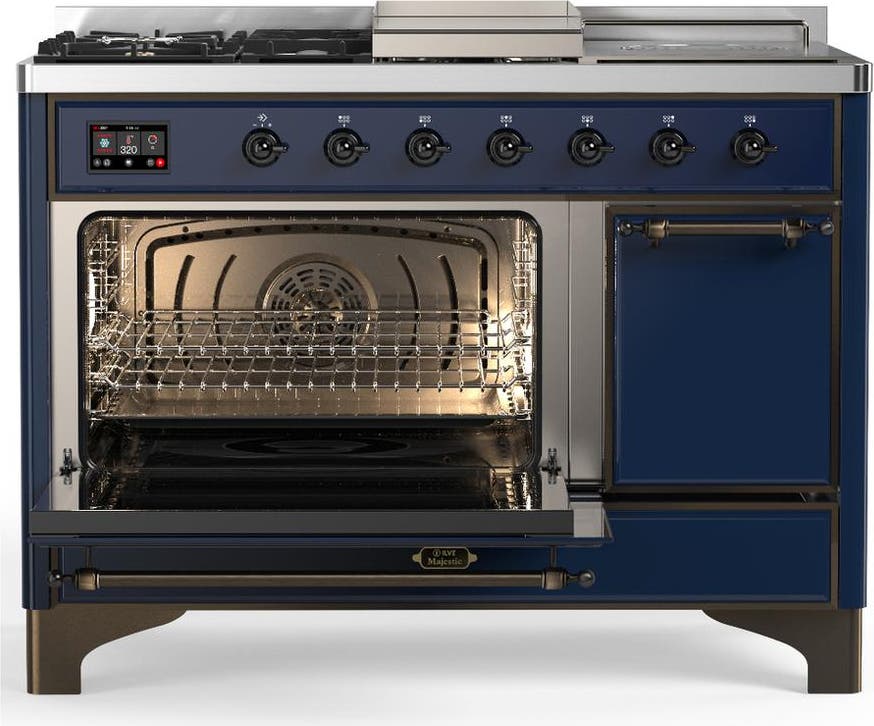 Ilve UM48FSQNR3MBBLP Midnight Blue With Burnished Trim, Liquid Propane