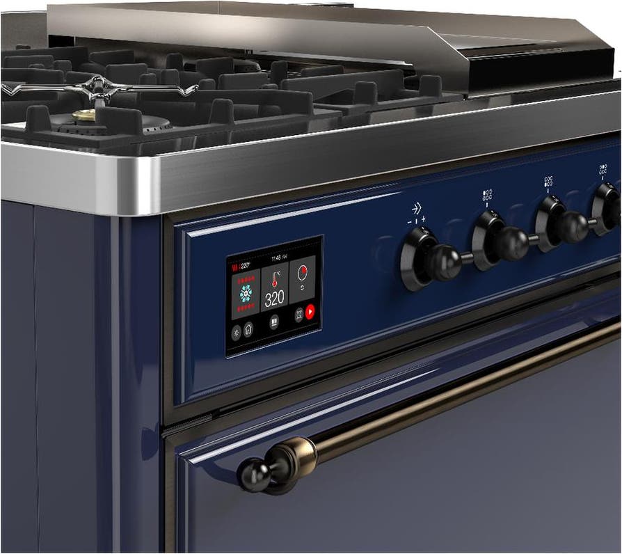 Ilve UM48FSQNR3MBBLP Midnight Blue With Burnished Trim, Liquid Propane