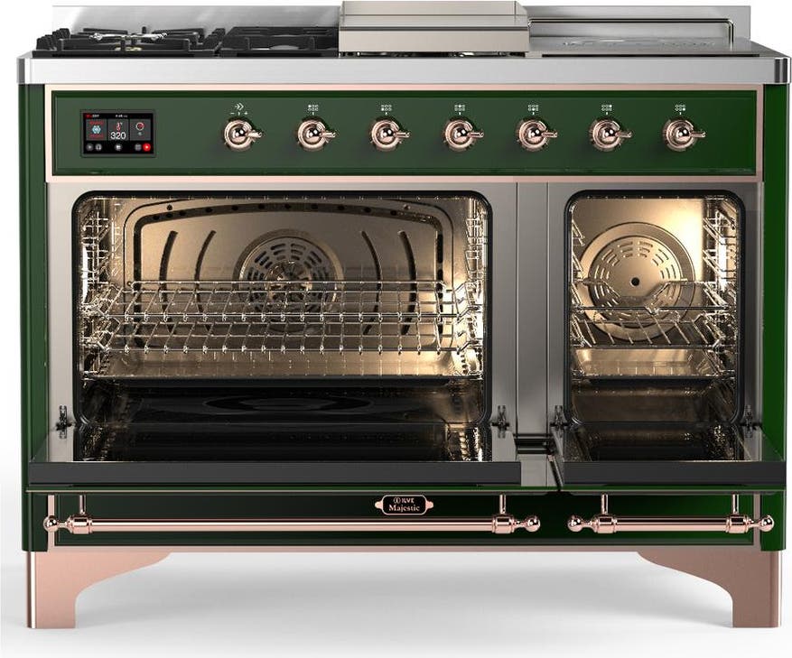 Ilve UM48FSQNR3EGPLP Emerald Green With Copper Trim, Liquid Propane