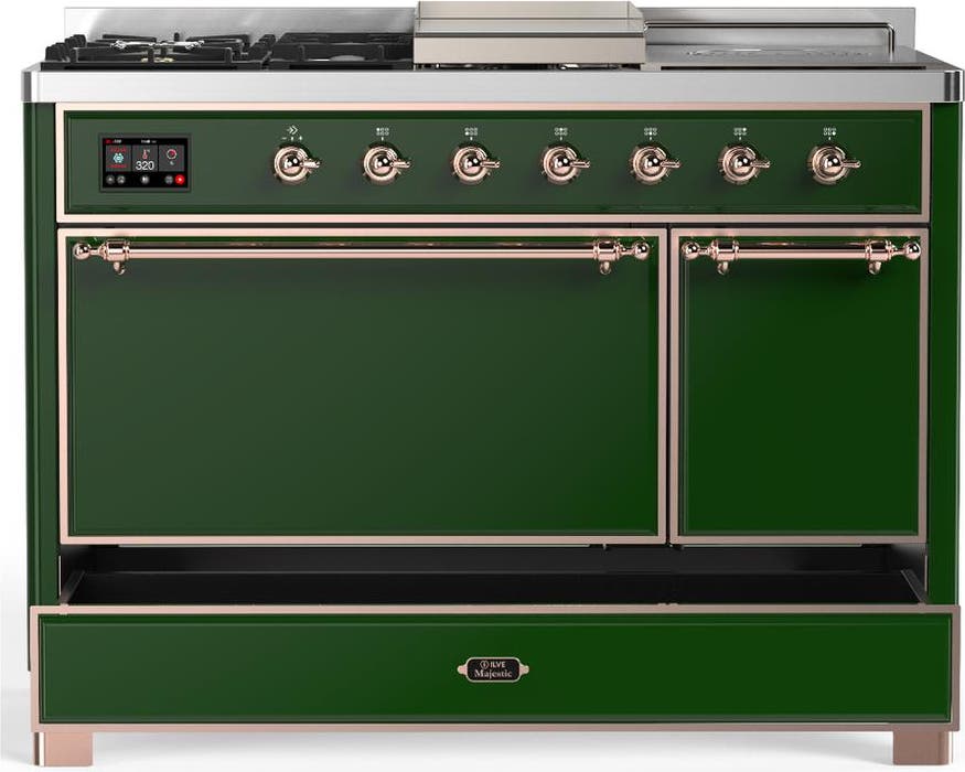 Ilve UM48FSQNR3EGPLP Emerald Green With Copper Trim, Liquid Propane