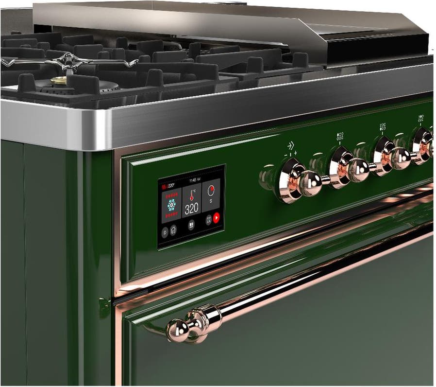 Ilve UM48FSQNR3EGPLP Emerald Green With Copper Trim, Liquid Propane