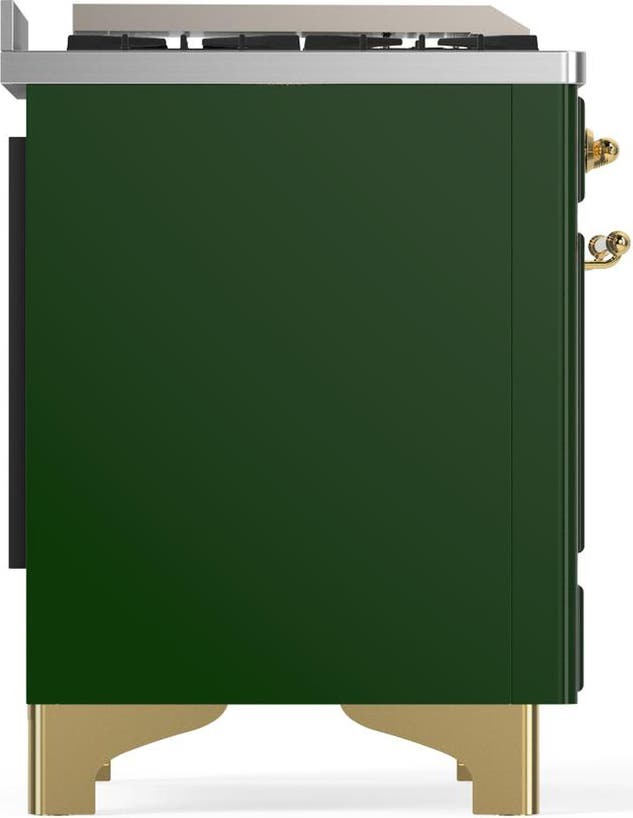 Ilve UM48FSQNR3EGG Emerald Green With Brass Trim, Natural Gas