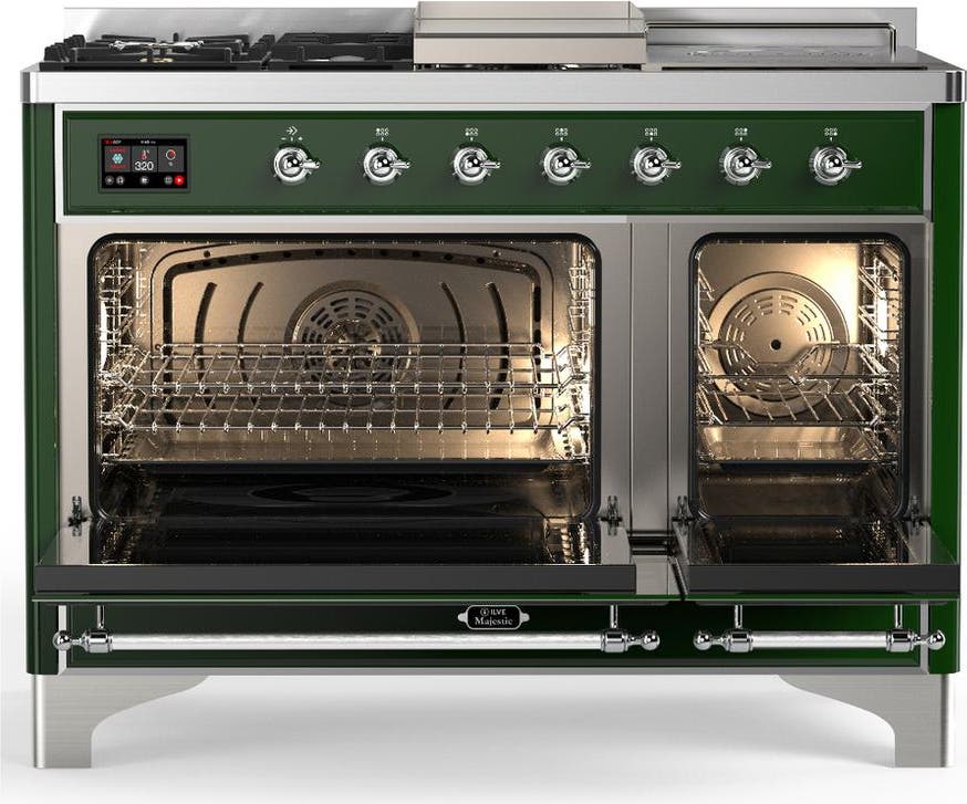 Ilve UM48FSQNR3EGCLP Emerald Green With Chrome Trim, Liquid Propane