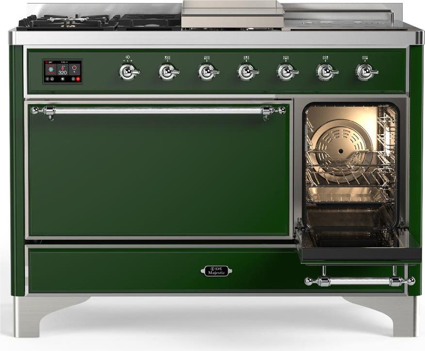 Ilve UM48FSQNR3EGCLP Emerald Green With Chrome Trim, Liquid Propane