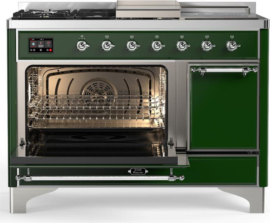 Ilve UM48FSQNR3EGC Emerald Green With Chrome Trim, Natural Gas