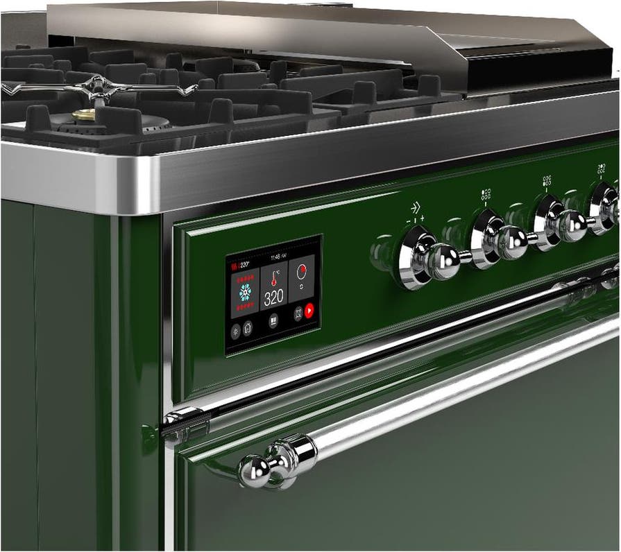 Ilve UM48FSQNR3EGC Emerald Green With Chrome Trim, Natural Gas