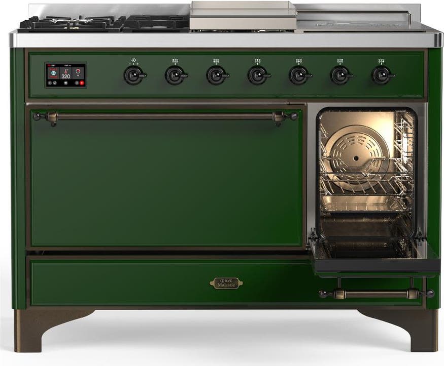 Ilve UM48FSQNR3EGB Emerald Green With Burnished Trim, Natural Gas