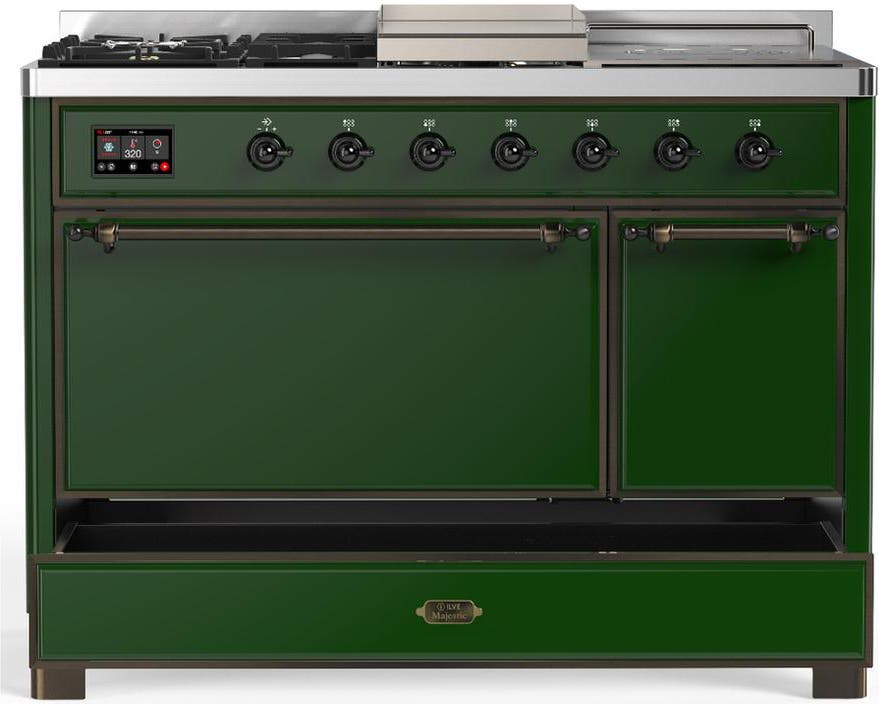 Ilve UM48FSQNR3EGB Emerald Green With Burnished Trim, Natural Gas