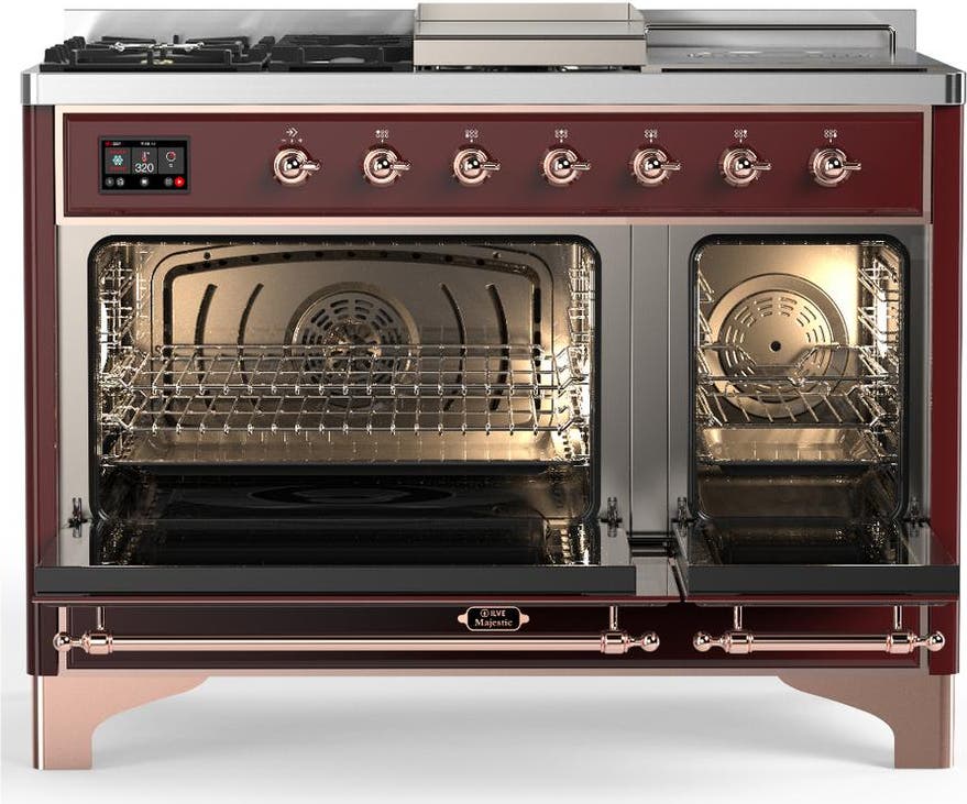 Ilve UM48FSQNR3BUP Burgundy With Copper Trim, Natural Gas