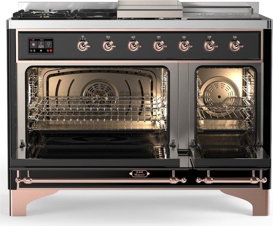 Ilve UM48FSQNR3BKP Glossy Black With Copper Trim, Natural Gas