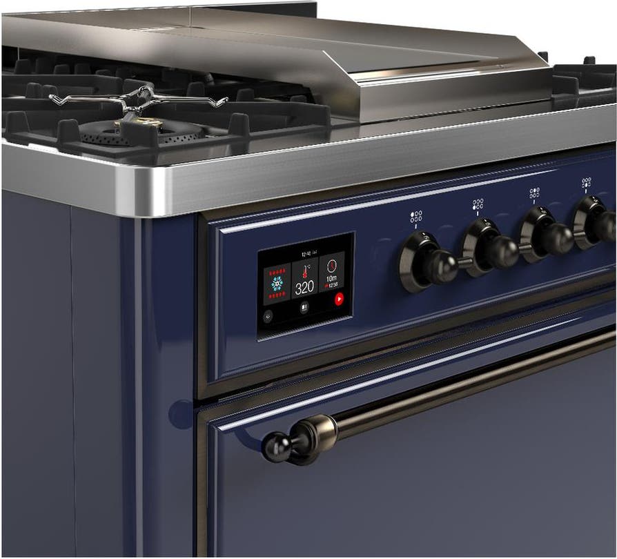 Ilve UM36FQNR3MBBLP Midnight Blue With Burnished Trim, Liquid Propane