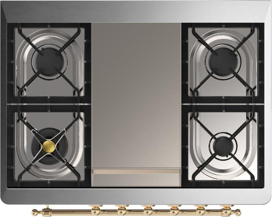 Ilve UM36FNR3SSGLP Triple Glass Door, Stainless Steel, Brass, Liquid ...