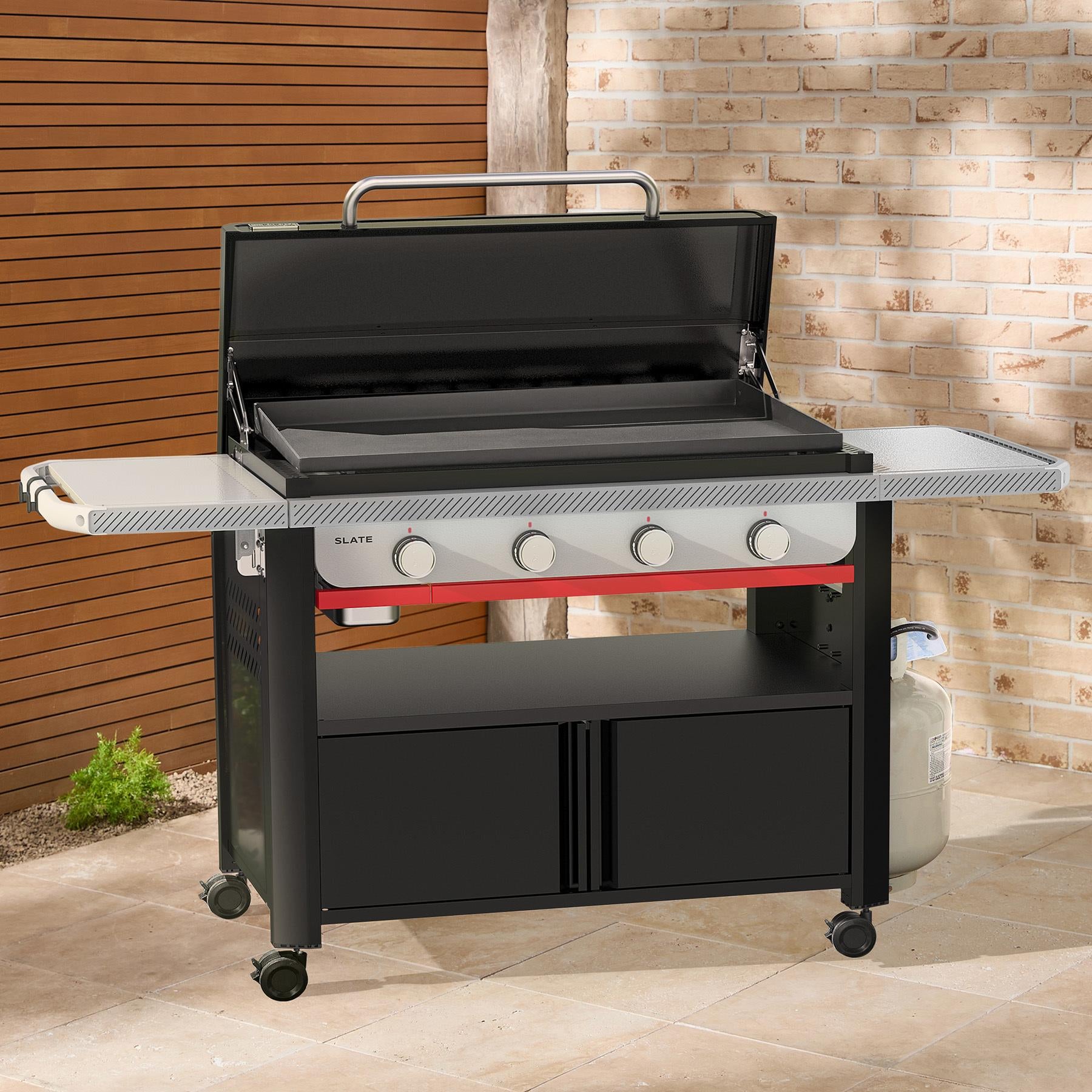 Weber 1502283 36 Inch Weber Slate Griddle Partially Closed Cart
