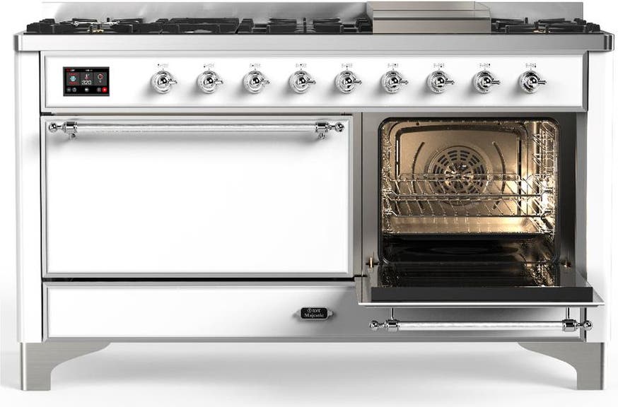 Ilve UM60FQNR3WHC White With Chrome Trim, Natural Gas