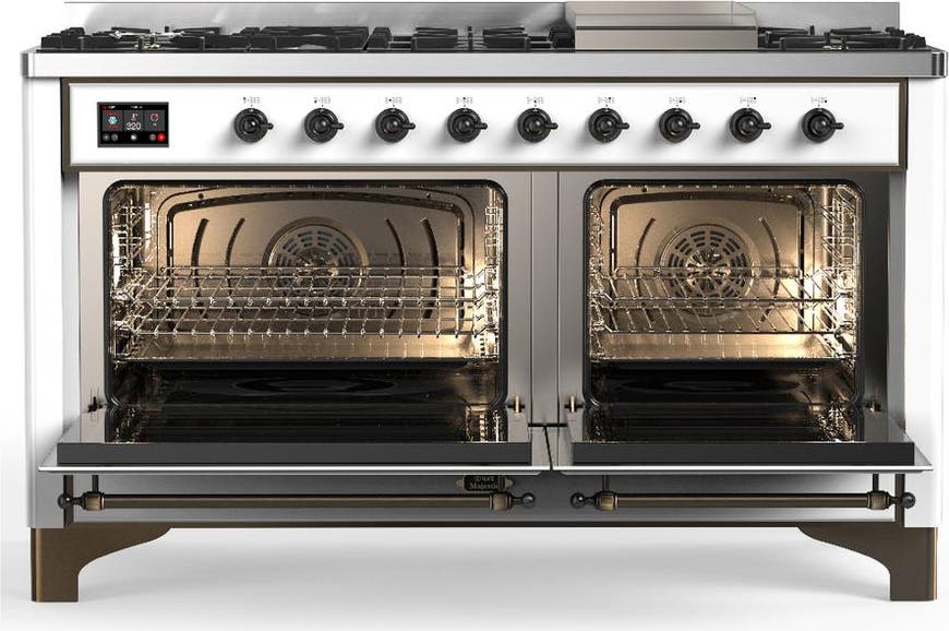 Ilve UM60FQNR3WHBLP White With Burnished Trim, Liquid Propane
