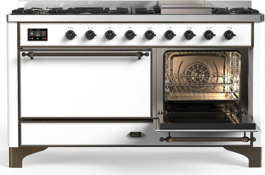 Ilve UM60FQNR3WHBLP White With Burnished Trim, Liquid Propane