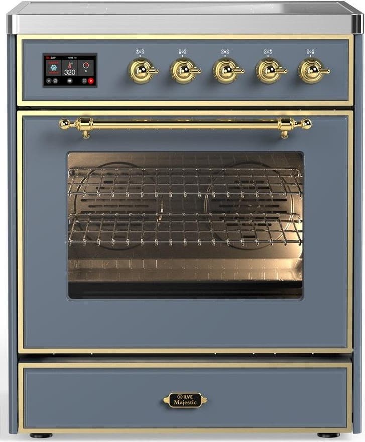 Blue Grey With Brass Trim