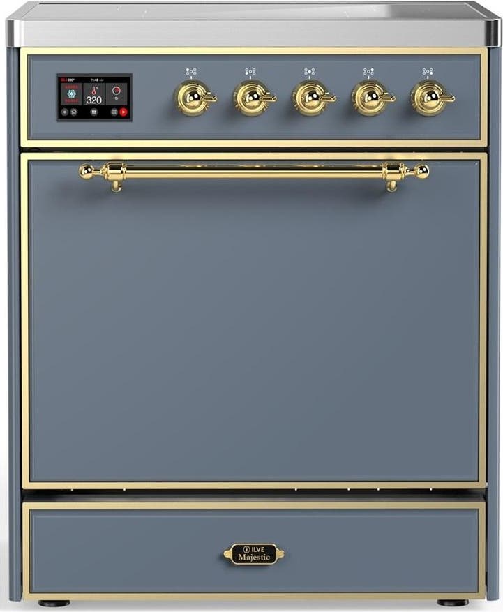 Blue Grey With Brass Trim