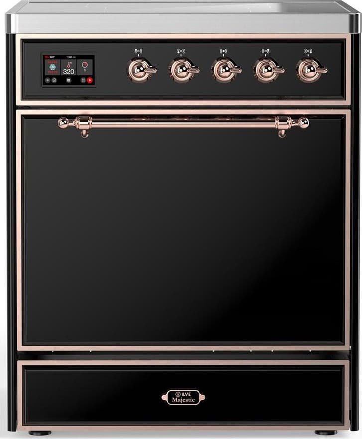 Glossy Black With Copper Trim