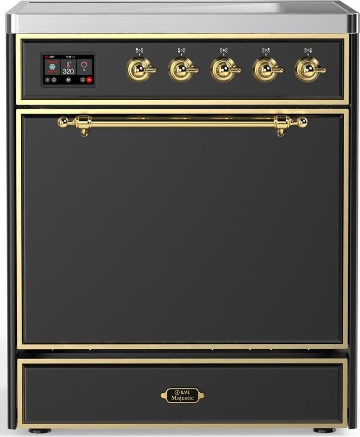 Matte Graphite With Brass Trim