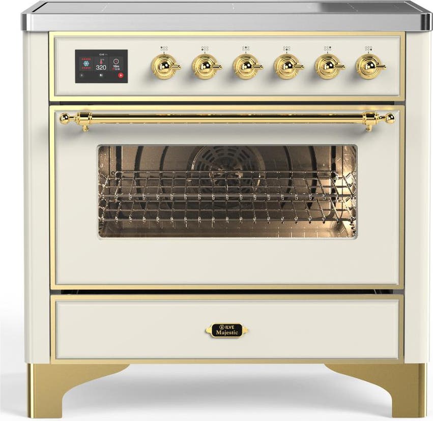 Antique White With Brass Trim