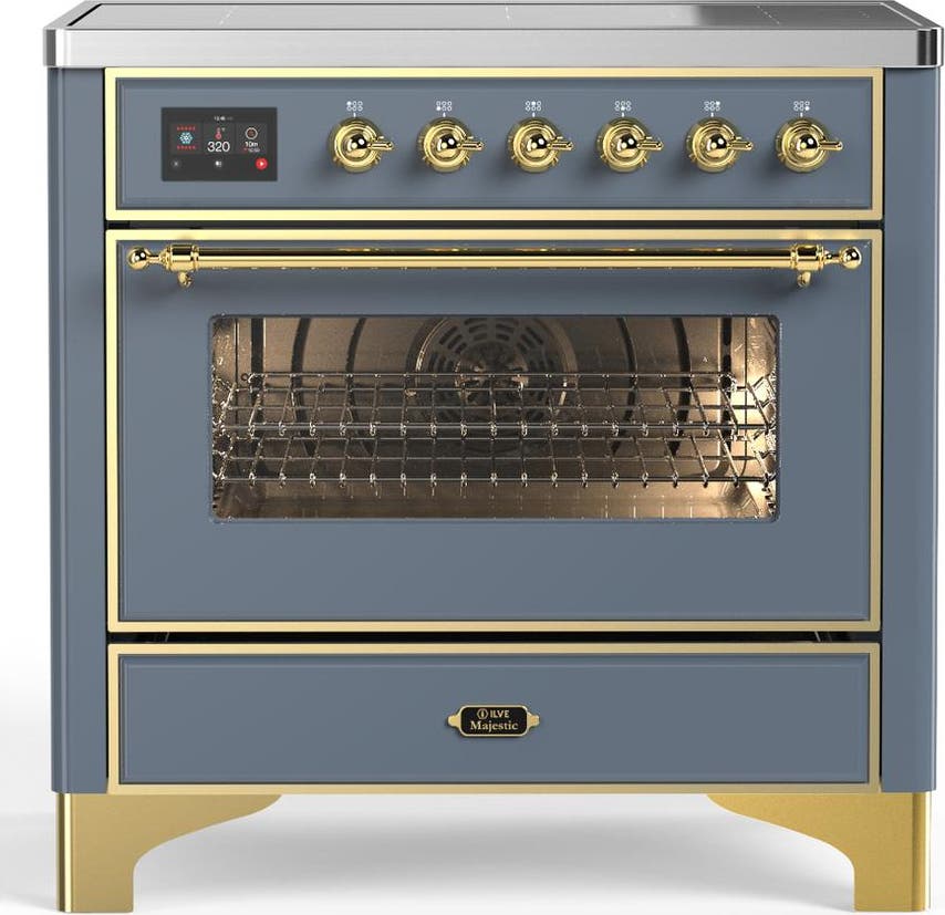 Blue Grey With Brass Trim