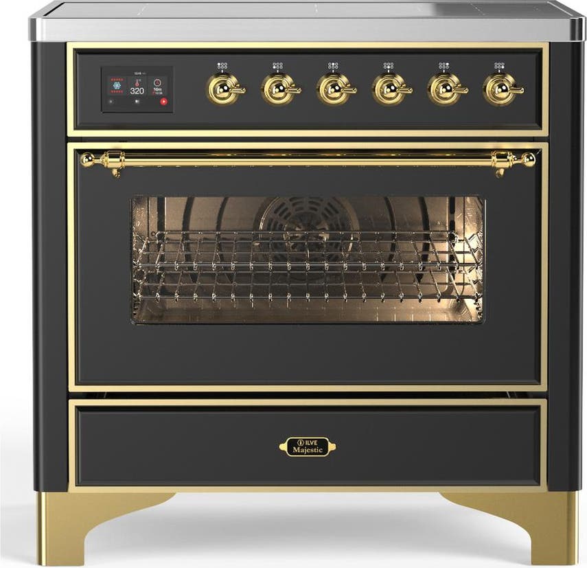 Matte Graphite With Brass Trim