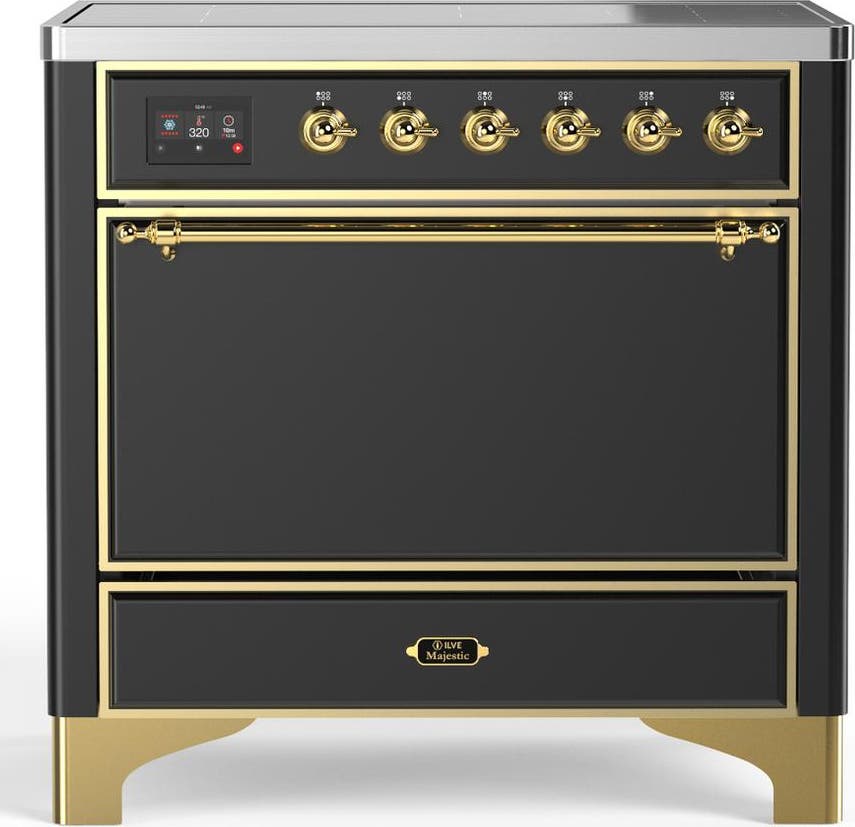 Matte Graphite With Brass Trim